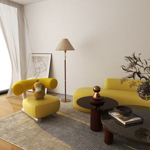 Nordic Minimalist Sled <b>Sofa</b> Chair Soft Single Seat Modern Living Room Chair - Product Image 4