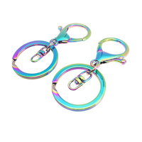 Vente en gros de porte-clés à fermoir homard arc-en-ciel, porte-clés en métal, mousquetons