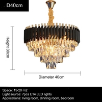 Lustre LED en cristal de luxe pour la maison, sans scintillement, luminaire de plafond LED