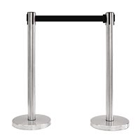 Barrière de gestion de file d'attente rétractable en acier inoxydable simple
