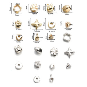 Perles acryliques de formes variées or et argent pour la fabrication de bracelets, accessoires de bijoux DIY, printemps 2024, origine Jinhua - Product Image 5