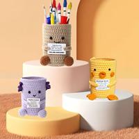 Nouveau porte-stylo trèfle à quatre feuilles en coton crocheté fait main 2026, décoration amigurumi positive, cadeau de Noël pour la maison