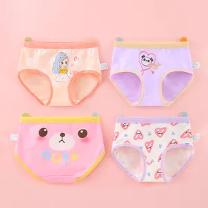 Organic Cotton Kids Girls Underwear Custom Wholesale Children&#39;s Panties and Briefs Boxers Animal Printed