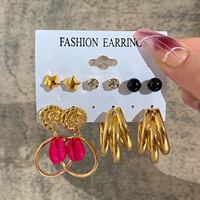 Papillon lune perle coeur Jwellary épingle de sûreté Jade boucle boucles d'oreilles femmes perle balancent goutte cerceau boucles d'oreilles ensemble