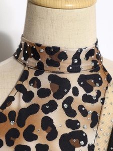Maillot de Danza con Pedrería y Estampado de Leopardo para Niñas de 6 a 16 Años, Tutú con Cuello Halter, Diseño Asimétrico, para Ballet, Gimnasia y Competencias - Product Image 3