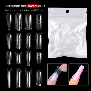 Capsules d'ongles et kit de <span class=keywords><strong>gel</strong></span> UV rapide <span class=keywords><strong>sans</strong></span> papier, style français, pour extensions en cristal, 60 pièces, pour le marché international - Product Image 1