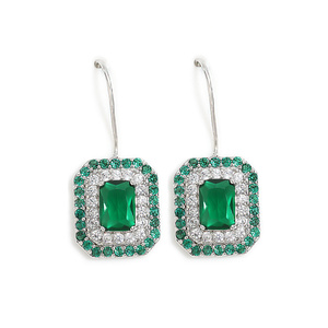 RAKOL EP5813 moda Rectangular brillante circón gancho hombres y mujeres pendientes - Product Image 1