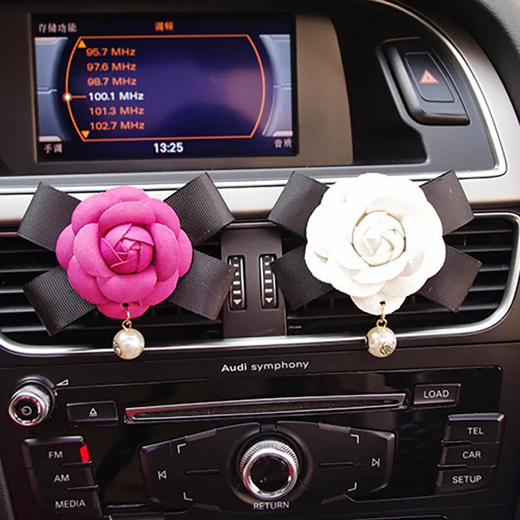 Camellia-difusor de aromaterapia para coche, mini ambientador de aire creativo para coche