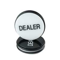 YH Prix compétitif Blanc et noir Acrylique Texas Poker Dealer Bouton Accessoires de jeu