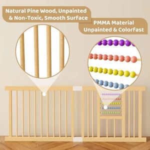 Parc de jeu pliable en bois réglable pour bébé, assemblage facile, panneaux colorés, centre d'activités sécurisé - Product Image 2