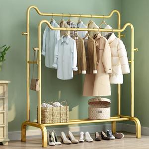 Semplice metallo doppio palo di stoccaggio vestiti e cappellino piano <span class=keywords><strong>camera</strong></span> <span class=keywords><strong>da</strong></span> <span class=keywords><strong>letto</strong></span> pieghevole gancio con installazione in piedi per strumenti di asciugatura - Product Image 3