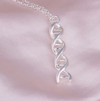 Collar con colgante en espiral de la estructura molecular del ADN, joyería creativa para amantes de la ciencia