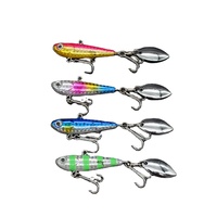 Leurres artificiels durs en métal de 20g, 30g, 40g avec paillettes rotatives et émerillon à roulement pour la pêche au saumon, au poisson-serpent en lac