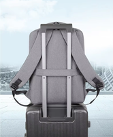 Sac à dos pour ordinateur portable léger, résistant à l'eau, en Oxford, antichoc, avec sangle de bagage, port USB, pour les déplacements professionnels et les voyages