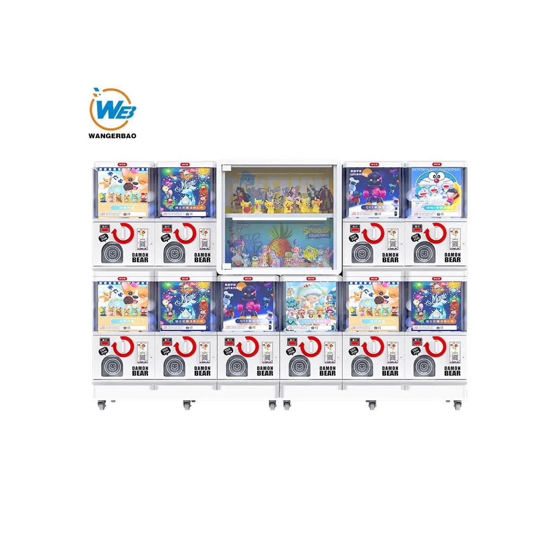 Wangerbao เครื่องผลิตกาเบ็นสำหรับเด็กของเล่นไข่บิด Gacha แคปซูล gashapon เครื่องจำหน่าย