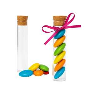 Provette in Vetro con Tappi in Sughero, Altezza 10 cm, Diametro 2,5 cm, Contenitori per Coriandoli e Bomboniere - Product Image 1