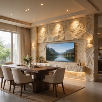 Grande dalle en PU à motif pierre, panneau décoratif mural léger en pierre simulée pour la décoration des murs intérieurs et extérieurs