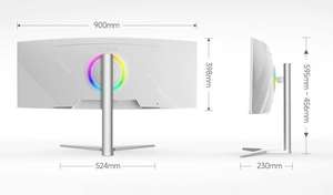จอมอนิเตอร์ไวด์ UHD QHD FHD 38นิ้ว144Hz 4K จอแสดงผลเกมไร้กรอบโค้งพร้อมขาตั้ง - Product Image 5