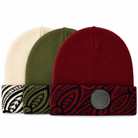 Chapeau en tricot unisexe avec logo en cuir personnalisé, accessoire confortable pour l'hiver, pour femmes et hommes