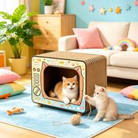 Griffoir et lit pour chat tout-en-un, résistant aux griffures, anti-déchirure, stimulant et anti-ennui pour votre chat