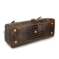 Sac de voyage en cuir véritable marron de haute qualité au design luxueux pour hommes, sac de voyage en cuir véritable gaufré
