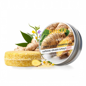 Ensemble de shampoings solides au gingembre, curcuma, huile d'argan et kératine, répare les cheveux abîmés, anti-frisottis, lissant pour des soins capillaires nourrissants quotidiens - Product Image 4