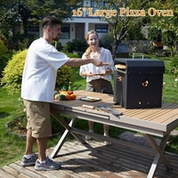 Four à pizza d'extérieur portable de 16 pouces Four à fer multifonctionnel 4 en 1 avec 2 couches détachables, compatible avec le bois et le carburant.