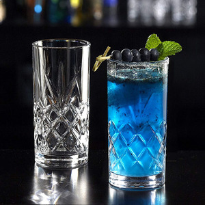 12 OZ rundes transparentes Glas mit Diamant muster Haushalts wieder verwendbares Bier Soda Frinking Wasser Verpackungs glas - Product Image 5
