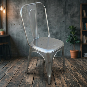 Industrial Vintage Antiqued Nickel-Plated Iron Durable <b>Dining</b> <b>Chair</b> <b>Stackable</b> Adjustable Eco-Friendly Home Furniture Apartments - Product Image 2