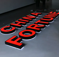 Vente chaude Personnalisé 3D Acrylique Lettre Rouge Lumière pour Entreprises Nom Logo Rétro-Éclairé Caractères Étanche Led Lumière Enseigne Au Néon