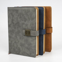 Vente directe d'usine, carnet de notes rétro A5/B5 avec fermeture magnétique, couleur unie, reliure en cuir, couverture rigide, 100 feuilles, coffret cadeau