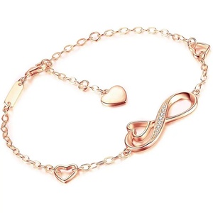 Fábrica <span class=keywords><strong>de</strong></span> Joyería OEM, Pulsera Infinita <span class=keywords><strong>de</strong></span> Plata <span class=keywords><strong>de</strong></span> Ley 925 con Circonita, Símbolo <span class=keywords><strong>de</strong></span> <span class=keywords><strong>Amor</strong></span> Infinito en Forma <span class=keywords><strong>de</strong></span> Corazón, Chapada en Oro <span class=keywords><strong>de</strong></span> 18K <span class=keywords><strong>de</strong></span> Lujo - Product Image 5