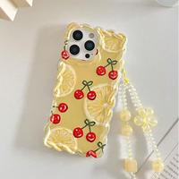 Coque de téléphone transparente motif citron et cerise pour iPhone 15, 17 Pro Max, 14, 13 – Édition Spéciale « Twists » – Coque arrière Funda