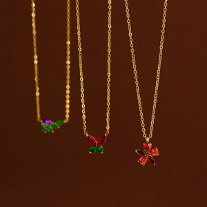 Colliers tendance 2026, bijoux hypoallergéniques, acier inoxydable 316l, plaqué or 18k PVD, collier en zircon pour femmes - Product Image 1