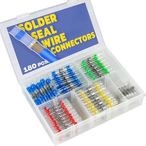 Conectores de alambre con sellado de soldadura, 180 piezas, empalmes surtidos, terminales termorretráctiles impermeables para reparación de cableado eléctrico - Product Image 1