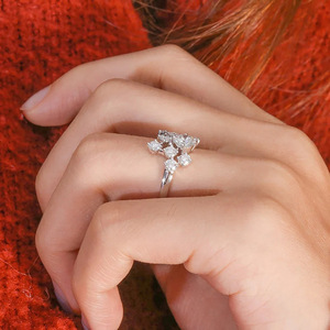 Full Pave Shiny Stone Women Index Finger Ring Minimal Cool Tone Fashion Daily Stackable Finger Jewelry Gift - Product Image 6