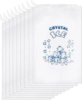 Sac de glace à cordon en plastique transparent PE support de glaçons de grande capacité robuste fournitures pour la maison de qualité alimentaire