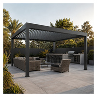Sistema de Techo de Lamas Ajustables Impermeables, Fácil de Montar, para Exteriores, Patio, Balcón, Jardín, Gazebo, de Aluminio