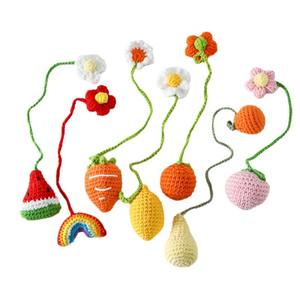 Adornos de Lana Tejida a Crochet con Forma de Copo de Nieve, Hojas, Frutas, Carrito de Frutas, Arcoíris, Duraznos, Limones, Peras, Caquis, Sandías, Decoración de Interiores - Product Image 3