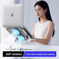 Support de refroidissement pour ordinateur portable en acier allié, rotatif à 360°, pliable, support pour tablette et ordinateur portable de 16 pouces