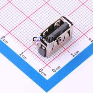 10.0 HC6.3 JB USB Connector Bent Lead Through Hole Connector Type-A USB 2.0 Female Right Angle Insert - Product Image 1