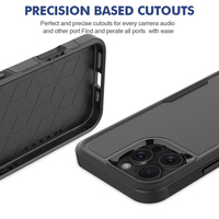 Coque de téléphone portable 2in1 Shockproof Armor pour iPhone 16 Pro Max PC Hard Case