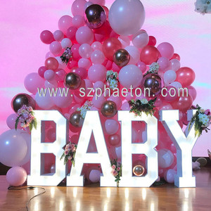 Fournitures pour fête de révélation de sexe, lettres lumineuses LED <span class=keywords><strong>OH</strong></span> BABY de 3 pieds et 4 pieds, décoration de fête prénatale pour la décoration de fête de bébé - Product Image 2