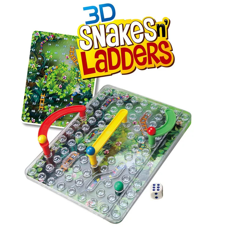 子供のためのゲームをする教育的な屋内おもちゃ面白いミニ3Dヘビとはしごチェスゲームボード