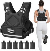 Gilet lesté en néoprène 4-10lb 12-18lb 20-32lb Poids réglables avec bande réfléchissante pour hommes femmes Entraînement musculaire
