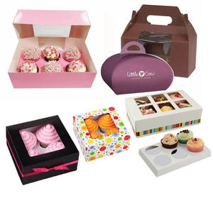 Caja de cartón corrugado marrón desechable para llevar, regalo, caja de papel de piña, elegantes cajas de lujo para pastel de cumpleaños con asa - Product Image 3