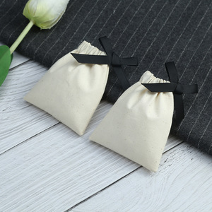 Bolsas de embalaje de joyería de lino y algodón con cordón, forma de sobre para almacenamiento de pendientes, venta al por mayor - Product Image 2
