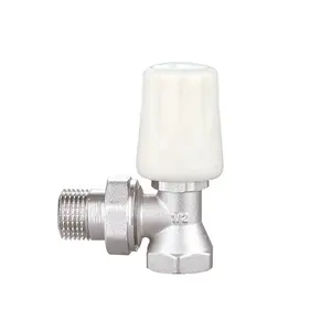 Thermostatic Water Heating Radiator Valve, Manual Brass Radiator Valve Angle Type For Radiator Heating