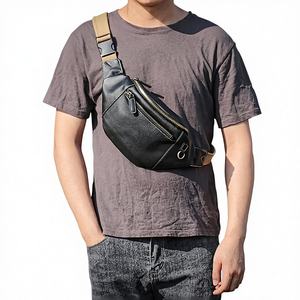 Bolso de Pecho Impermeable de Cuero Genuino, Diseño Simple, Bandolera, Logotipo Personalizado, Moda Casual Deportiva para Hombre y Mujer LCB-0097 - Product Image 1