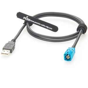 Cable de Datos Automotriz Blindado de 1 m, USB a HSD, Conector Macho de 4 Pines con Código Z para Cámara de Vehículo, Sistema de Infoentretenimiento, Transmisión de Datos - Product Image 1